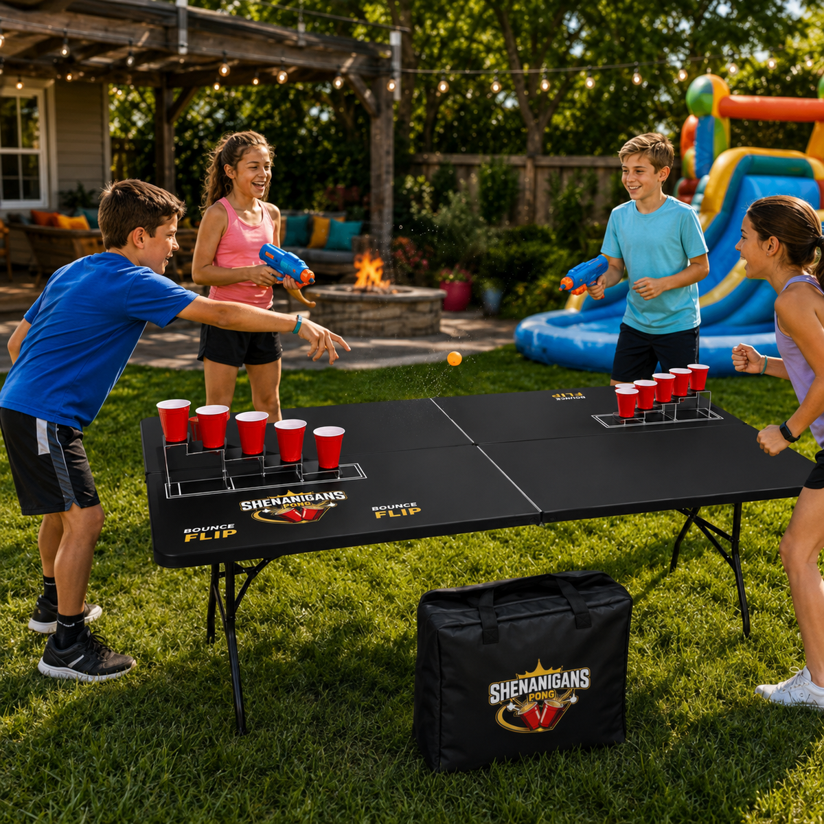 Shenanigans Pong – 4 Player Party Ball Toss Game