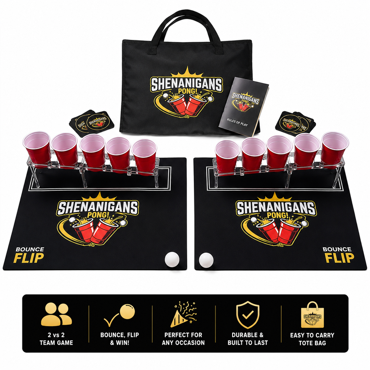 Shenanigans Pong – 4 Player Party Ball Toss Game