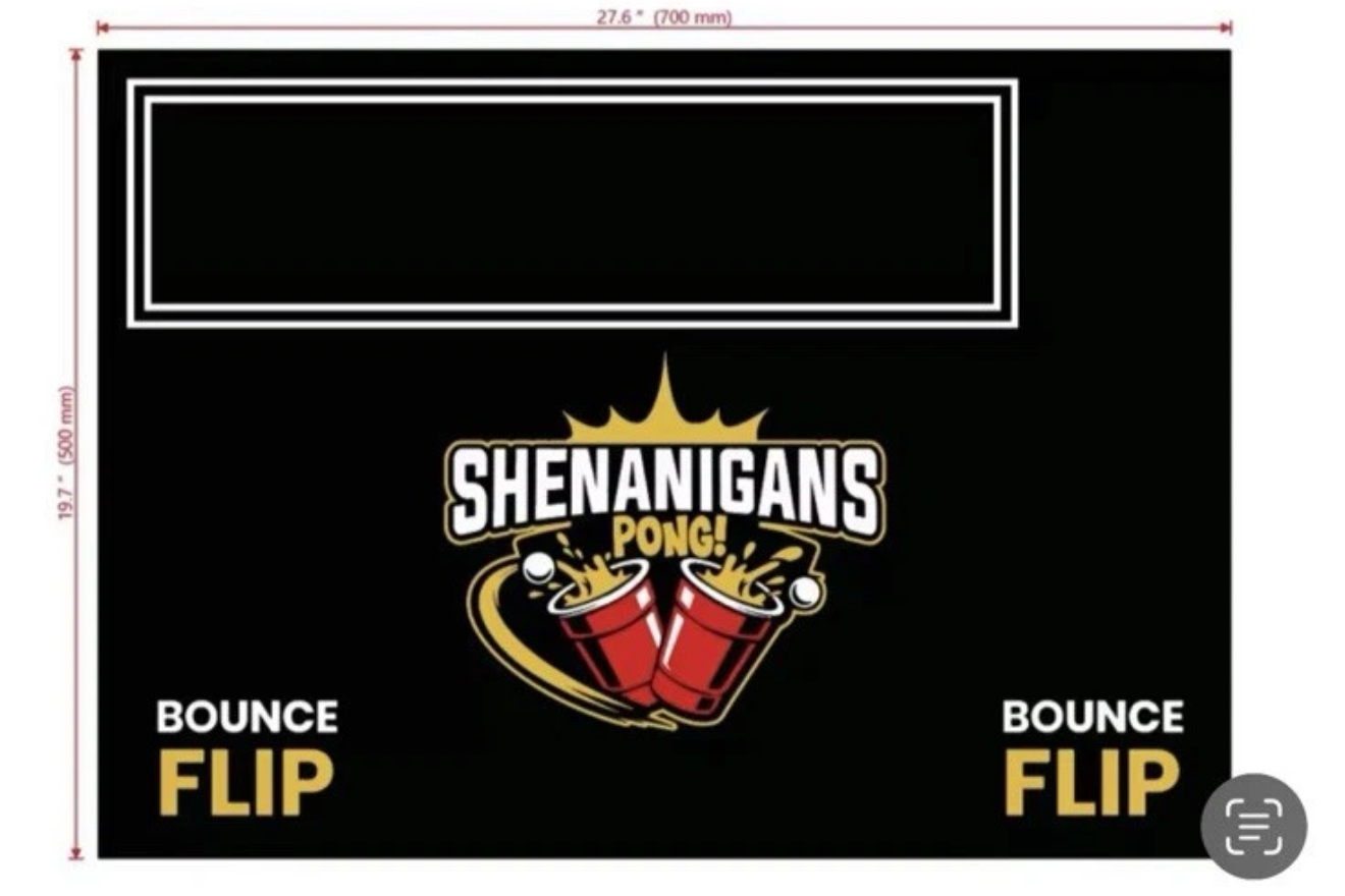 Shenanigans Pong - Fast-Paced Competitive Party Game Shoot, Bounce & Flip Cup Race Game. Includes 2 Silicone Mats, Cups & Balls  completive beer pong.