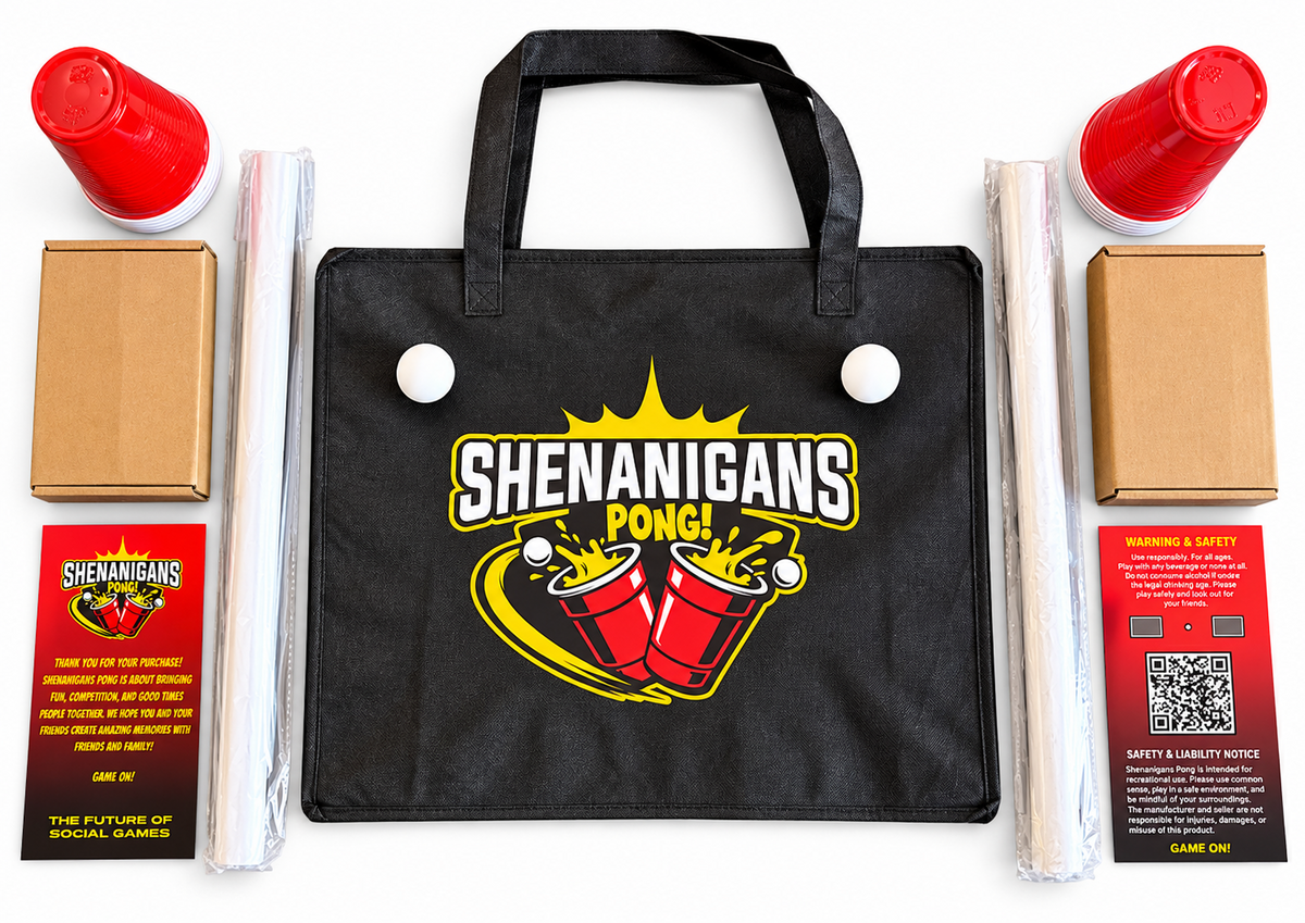 Shenanigans Pong – 4-Player Backyard & Party Ball Toss Game